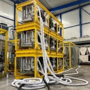 Stapelbare koelblokken low temp in testopstelling.