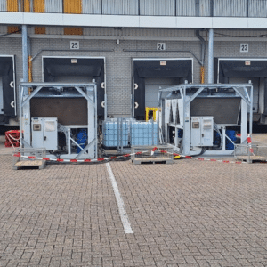 Luchtgekoelde koelmachines voor dokdeuren.